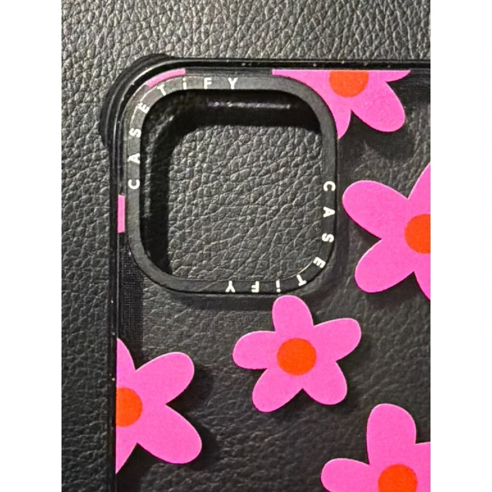 Casetify iPhone 14 Pro Max Case Women Pink Glitter Floral Daisy‎ Coquette EUC